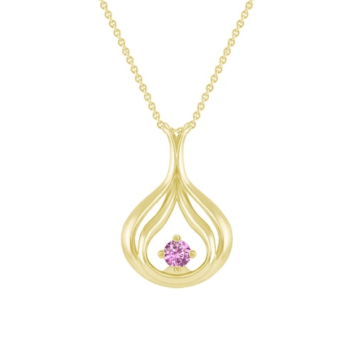 Romantischer Anhänger aus Gold mit rosa Saphir Tommie
