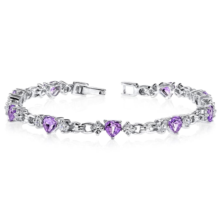 Silbernes Armband mit lila Amethysten Baldr