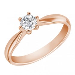 Goldener Verlobungsring mit Moissanit Iravan