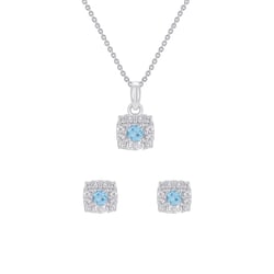 Schmuckset mit Aquamarinen und Diamanten Brisa