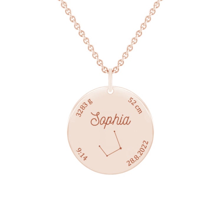 Silberkette für Neugeborene mit einer Gravur Ihrer Wahl Melody 122458