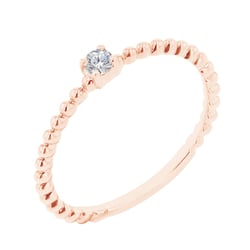 Verlobungsring aus Kugeln mit einem Diamanten Kaiya