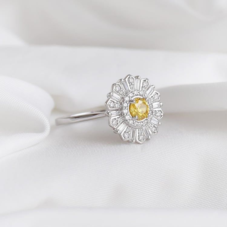 Diamantring mit gelbem Saphir Athena 92829