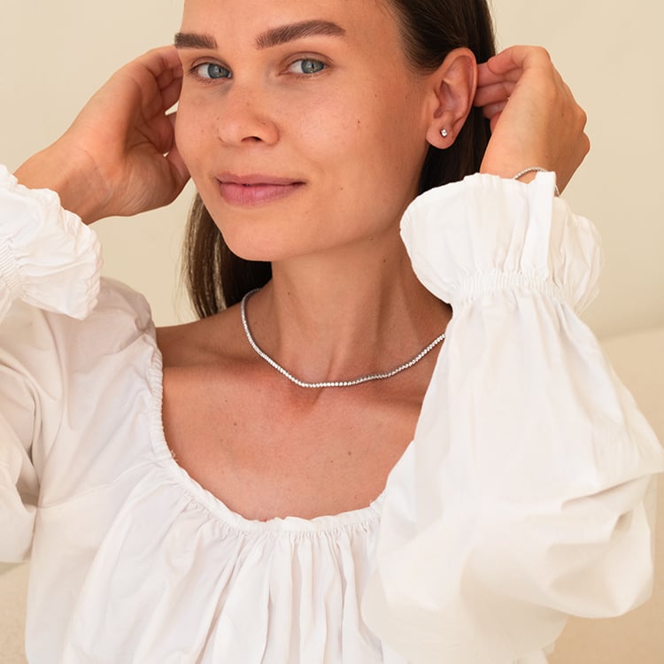 Goldenes Tennis Halskette mit Lab Grown Diamanten Gibson 143344