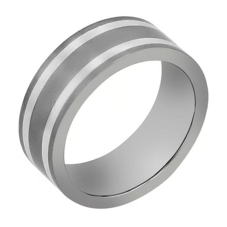 Titanring mit Silberverzierung Zubair