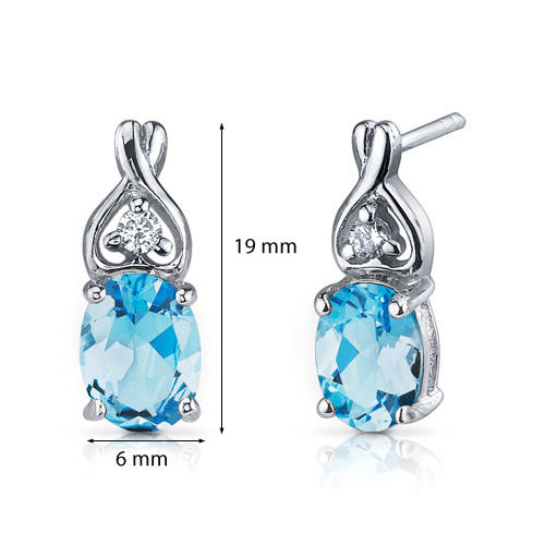 Silberne Ohrstecker mit blauen Topasen Orvelle 5636