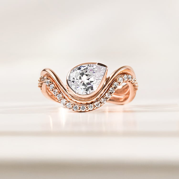 Original Verlobungs-Set aus Ringen mit Lab Grown Diamanten 156149