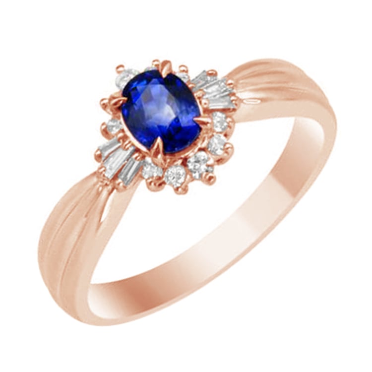 Blauer Saphir im Goldring mit Diamanten Eriel 83800