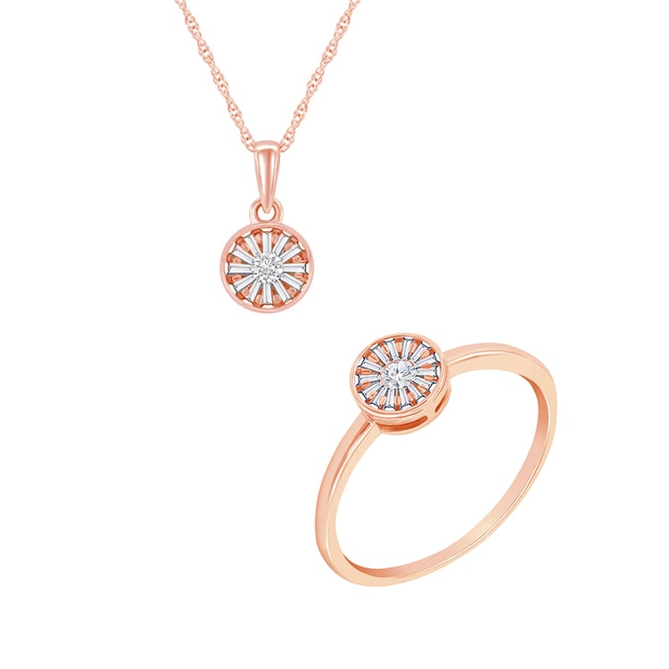 Schmuckset mit Baguette Diamanten Ubena 86953