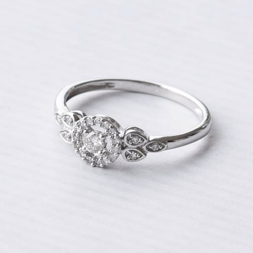 Silberner Halo-Ring mit Lab Grown Diamanten Avila