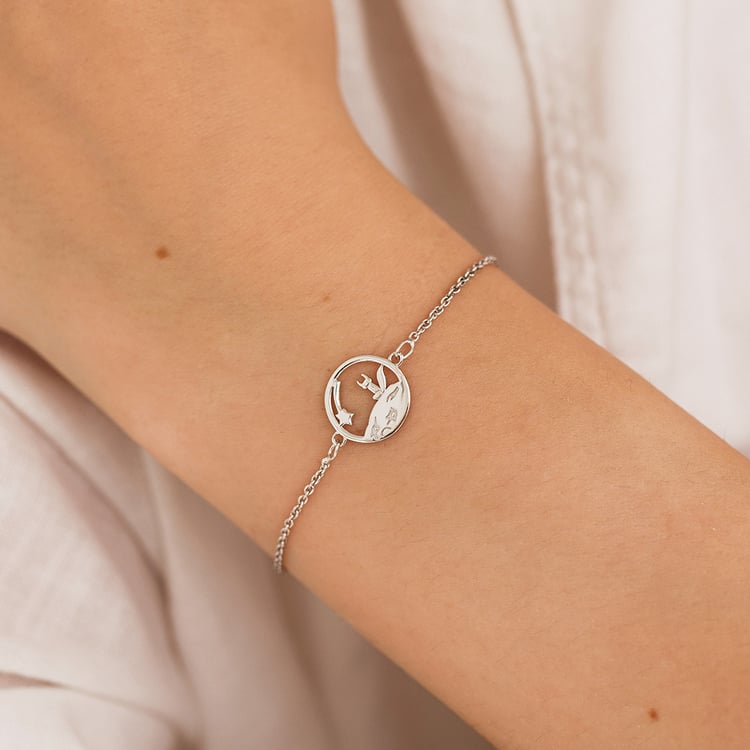 Silbernes Armband mit einem geschnitzten Fuchs Der Kleine Prinz 157540