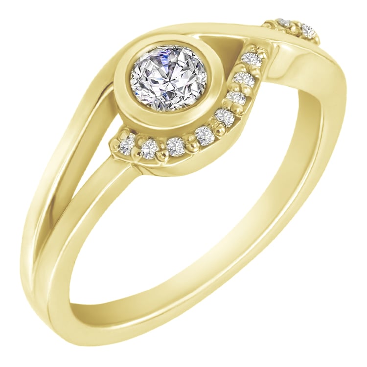 Gelbgold Ring mit Diamanten 18320
