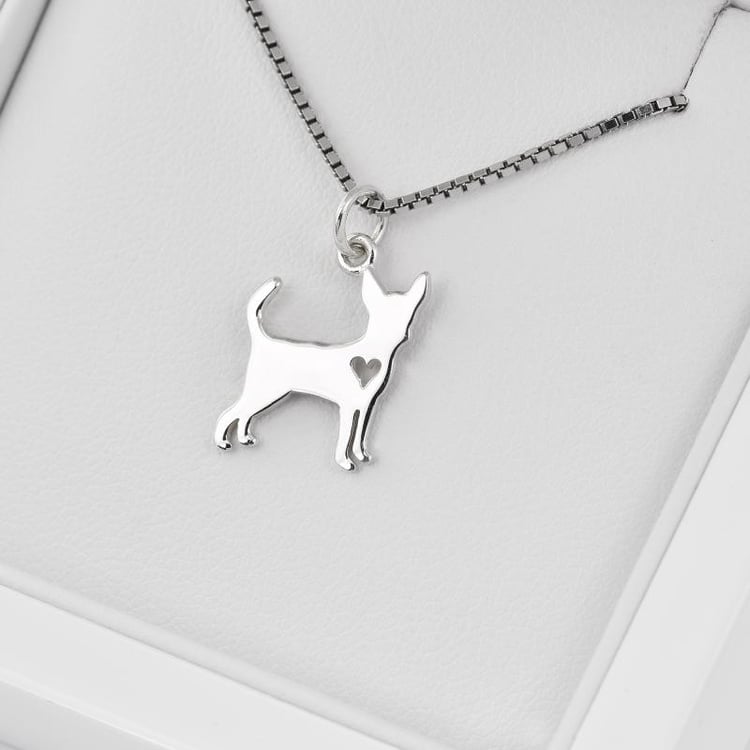Silberner Anhänger in Hundeform Chihuahua 30347
