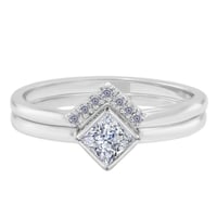 Ringset aus Gold mit Diamant im Princess-Schliff Ralyh