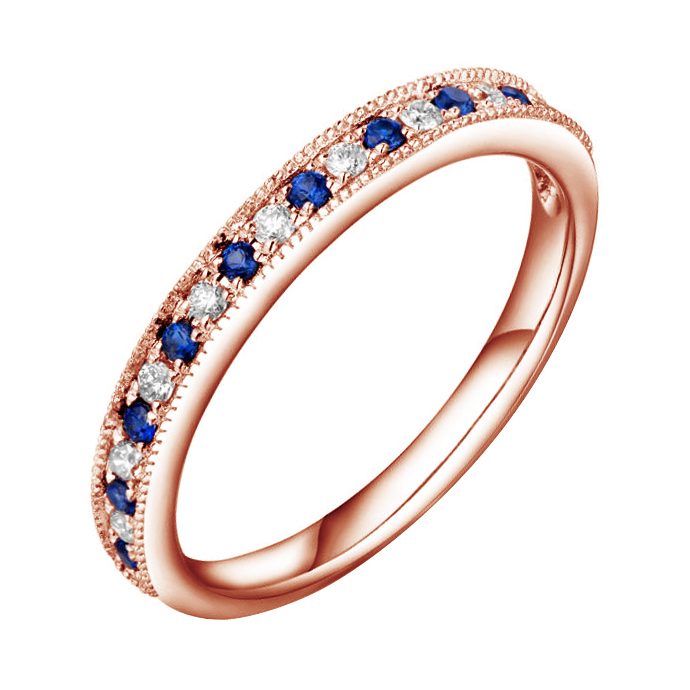 Goldener Memoire Ring mit Diamanten und Saphiren Deniece 86486