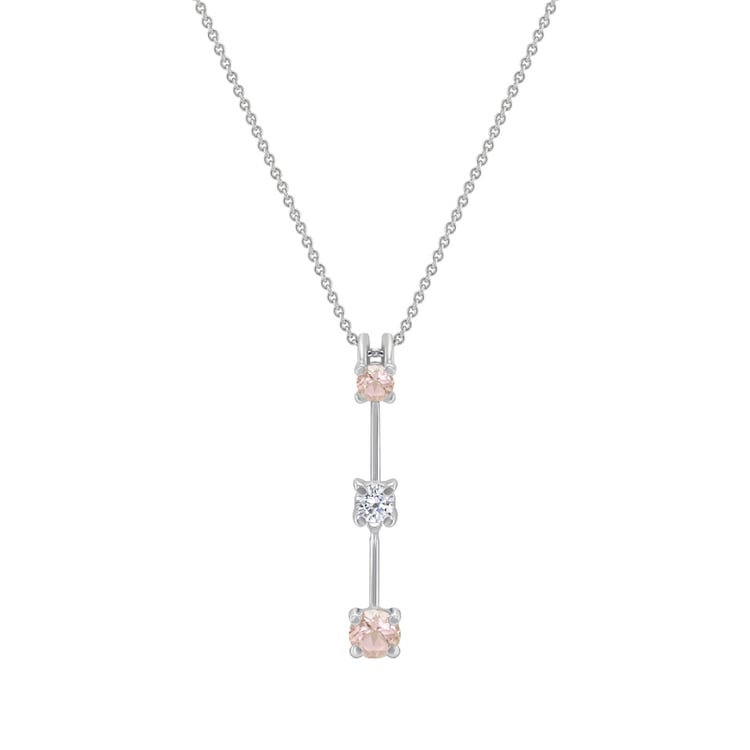 Goldene Anhänger Vergangenheit-Gegenwart-Zukunft mit Morganiten und Topas