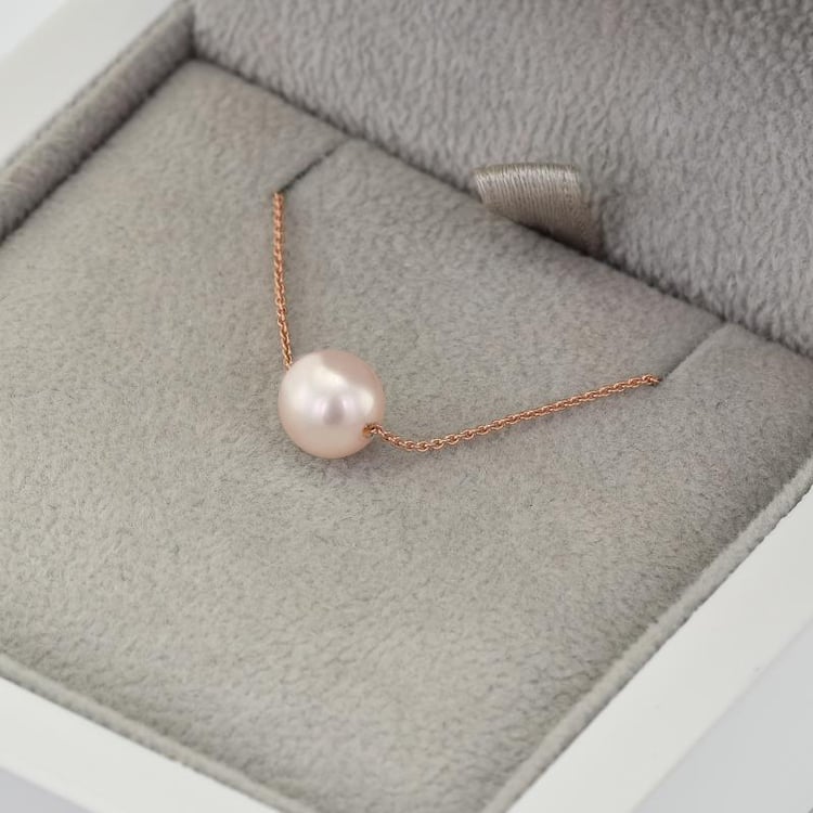 Zarte goldene Kette mit zertifizierter Perle Johannese 100381