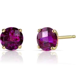 Goldohrringe mit runden Rubinen Hulda