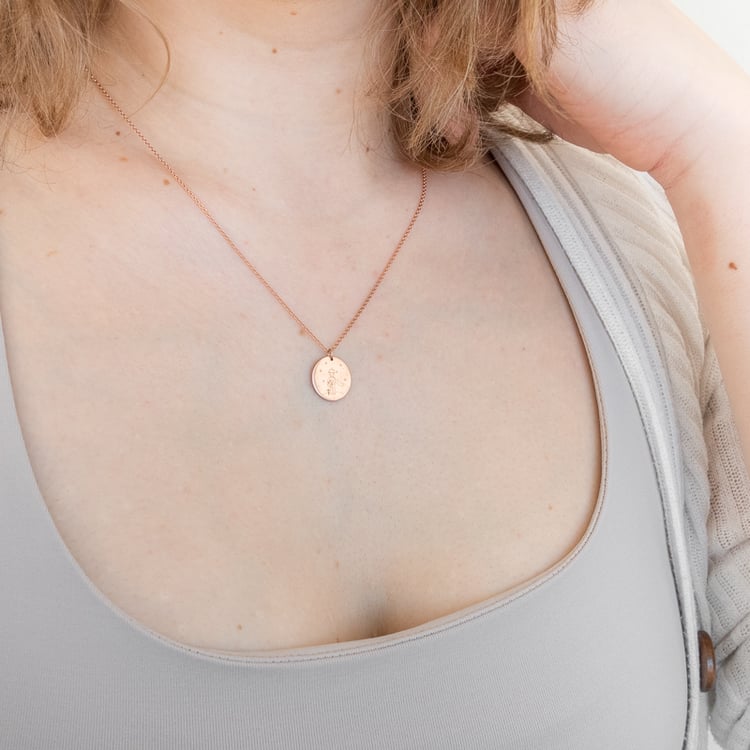 Silberanhänger Der Kleine Prinz mit Rose und Gravur 118672