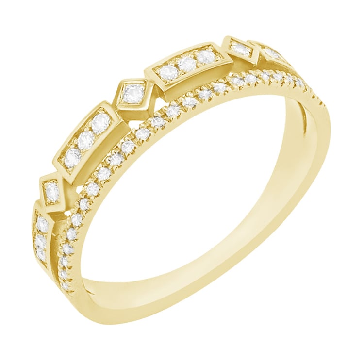 Trendy Goldring mit Lab Grown Diamanten Ward