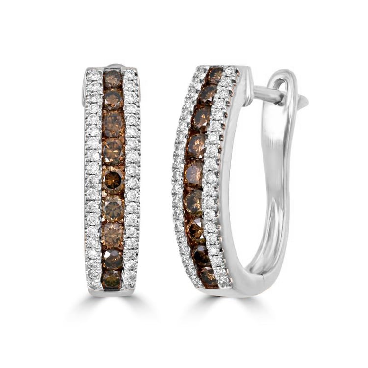 Ohrringe mit Champagner und weißen Diamanten Sara 77490