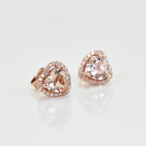 Goldene Ohrringe mit Morganit und Diamanten Iveri