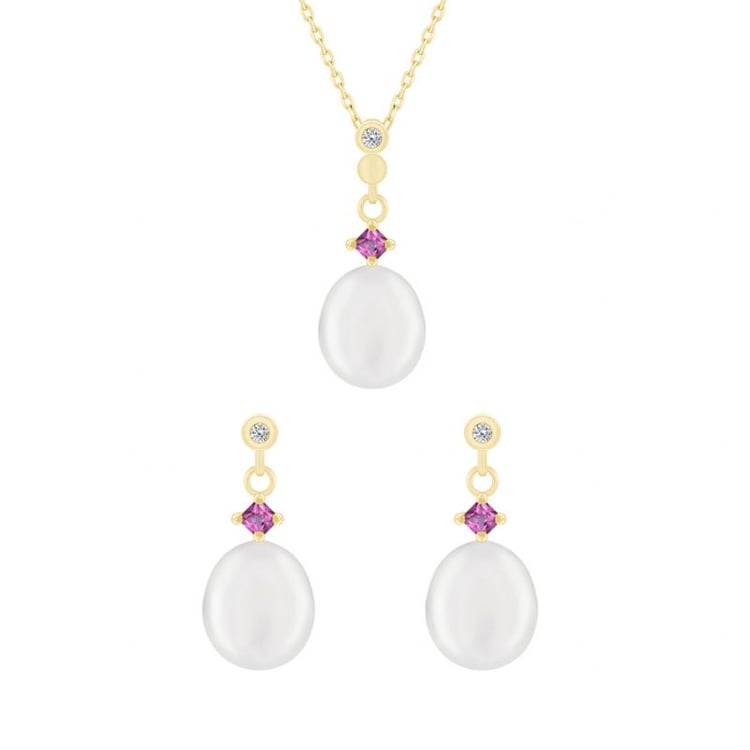 Kollektion aus Gelbgold mit Perle 40379