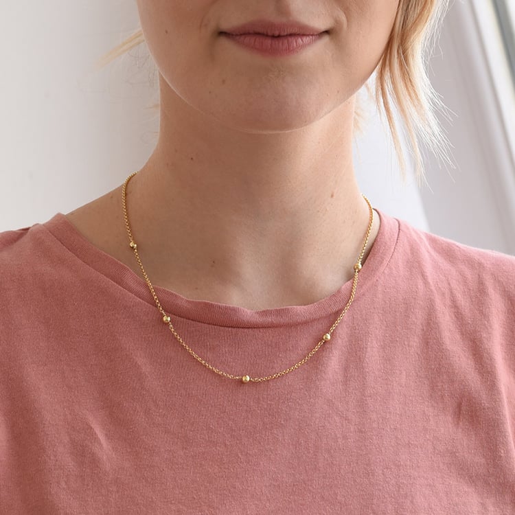 Silberhalskette mit Vergoldung Shana 66543