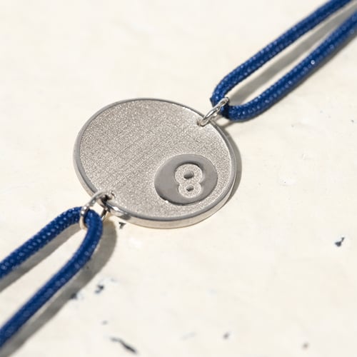 String-Armband Kugel mit Gravur Ihrer Wahl Billard