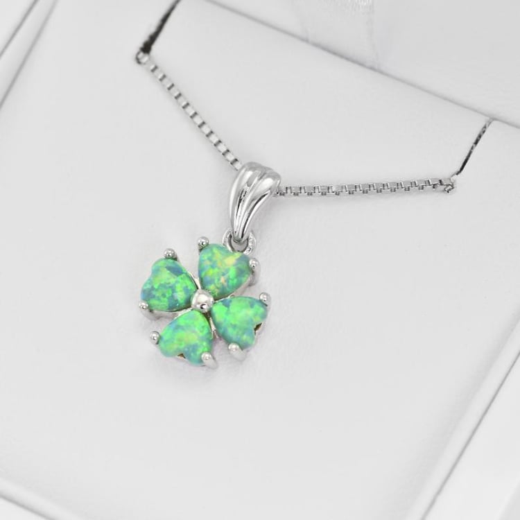 Schmuckset aus Silber mit grünen Opalen Elizabell 23710