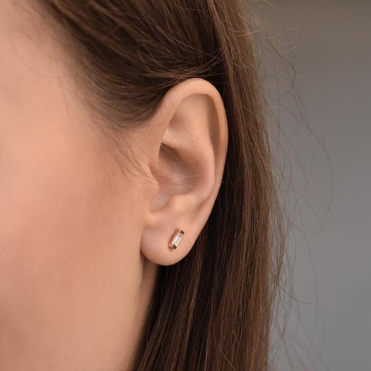 Ohrringe Rosegold mit Saphiren 35919