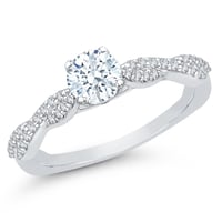 Verflochtener Verlobungsring mit Moissanit und Lab Grown Diamanten Minna