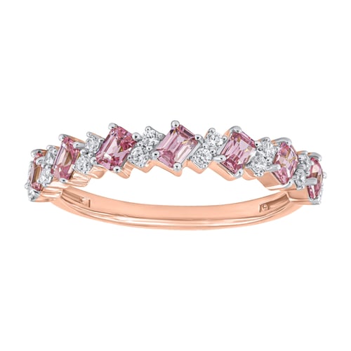 Half-Eternity-Ring aus Gold mit rosa Turmalinen und Diamanten Jamil
