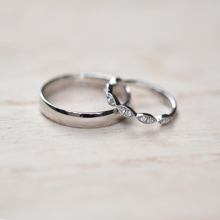 Vintage Ring mit Moissaniten und Komfortring für Herren Talita 133656