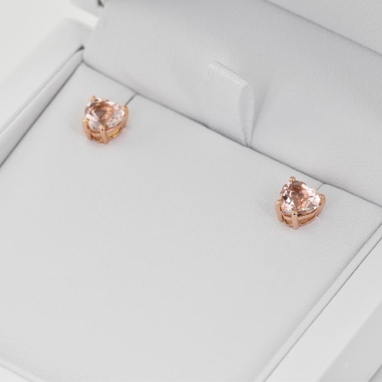 Ohrringe aus Roségold mit Morganitherzen Kaciah 29204