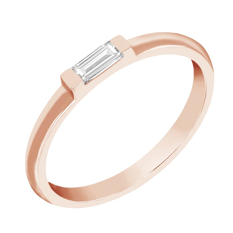 Goldener Ring mit weißen Baguette-Saphir Xenia 82405