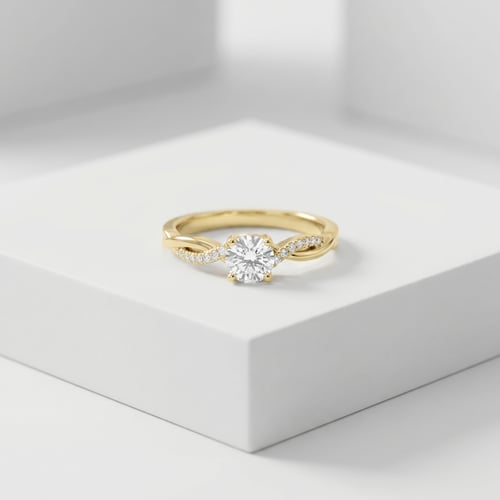 Verlobungsring mit seitlichen Diamanten und Lab Grown Diamant Aliye