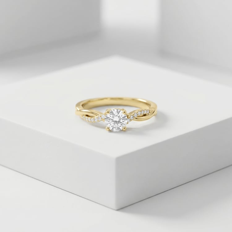 Verlobungsring mit seitlichen Diamanten und Lab Grown Diamant Aliye 167652