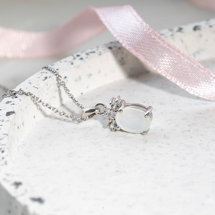 Silberner Anhänger mit einem Topas und Mondsteinen Kiri 123812