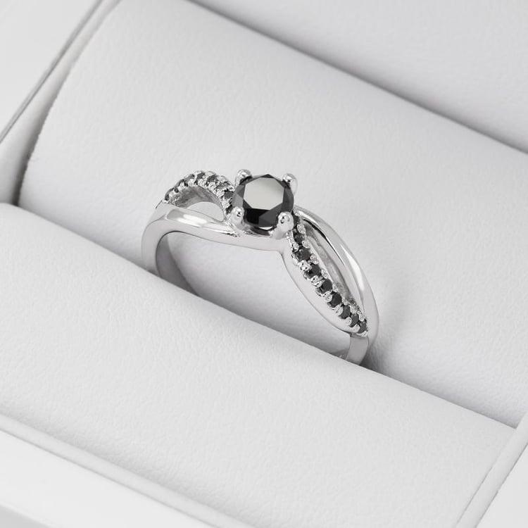 Schwarzer Diamantring 29445