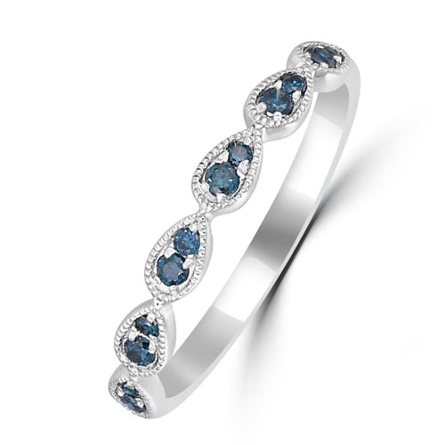 Trauring mit blauen Diamanten und Herrenring Lacy