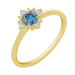 Verlobungsring mit einem zertifizierten fancy blue Lab Grown Diamanten Febe