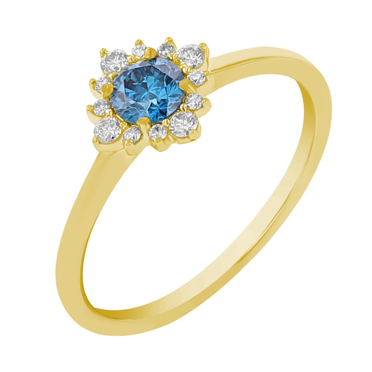 Verlobungsring mit einem zertifizierten fancy blue Lab Grown Diamanten Febe 112680