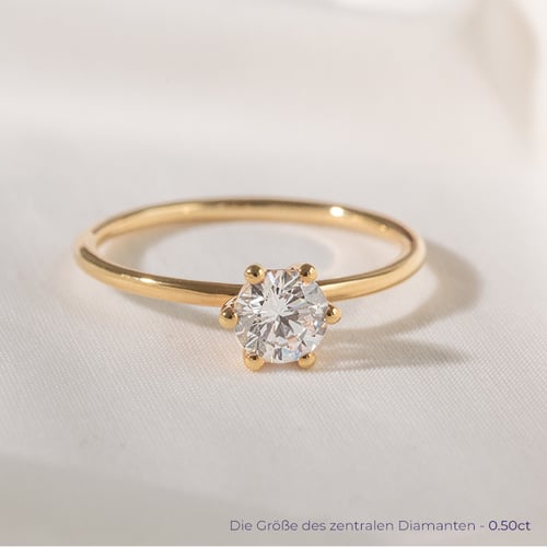 Verlobungsring mit einem Diamanten Birdie
