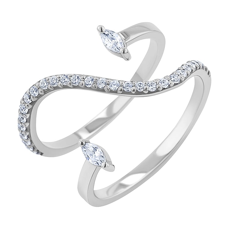 Atypischer Ring mit Moissaniten Lina