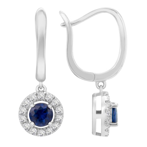 Goldene Ohrringe mit Saphiren und Diamanten Macy