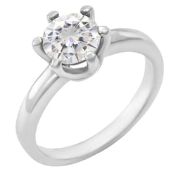 Goldener Verlobungsring mit Solitär-Moissanit Mukti