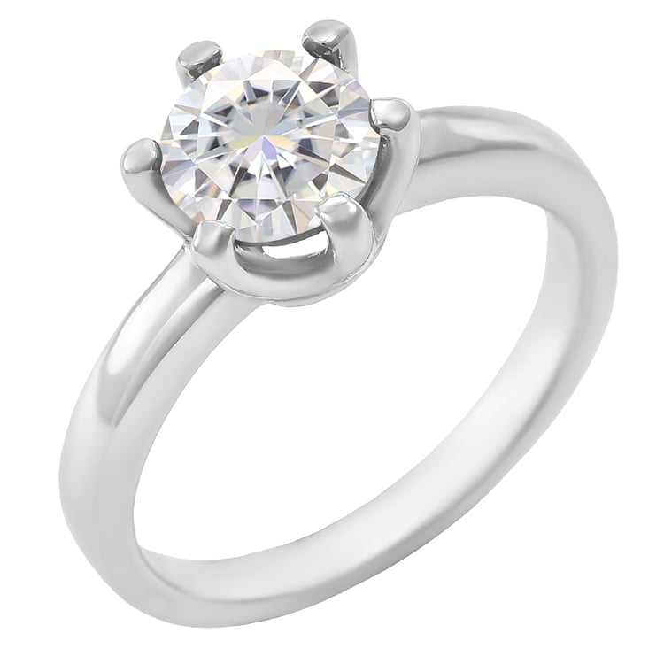 Goldener Verlobungsring mit Solitär-Moissanit Mukti