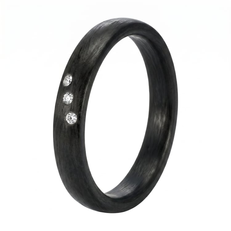 Eheringe aus Carbon mit Diamant Jennie 166729