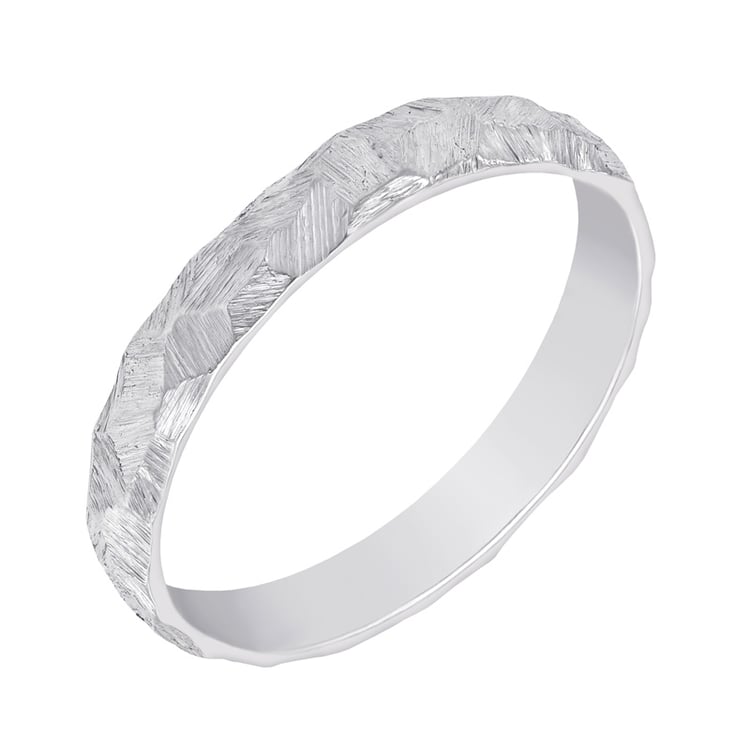 Gehämmerte und gekratzte Trauringe aus Platin Vedette 76603